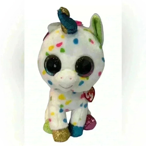 TY Beanie Boos Rainbow Unicorn Plush 10” Harmonie - Picture 1 of 3